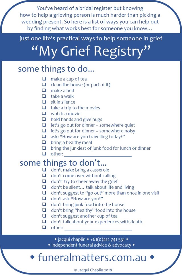 Ways of getting and giving support in grief